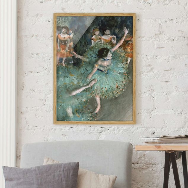 Poster con cornice - Edgar Degas - Dancers In Green - Verticale 4:3