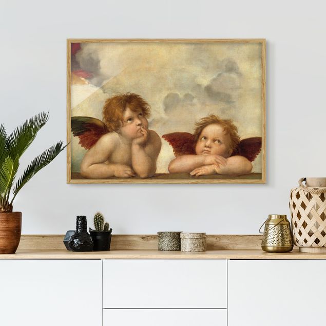 Poster con cornice - Raphael - Two Angels - Orizzontale 3:4