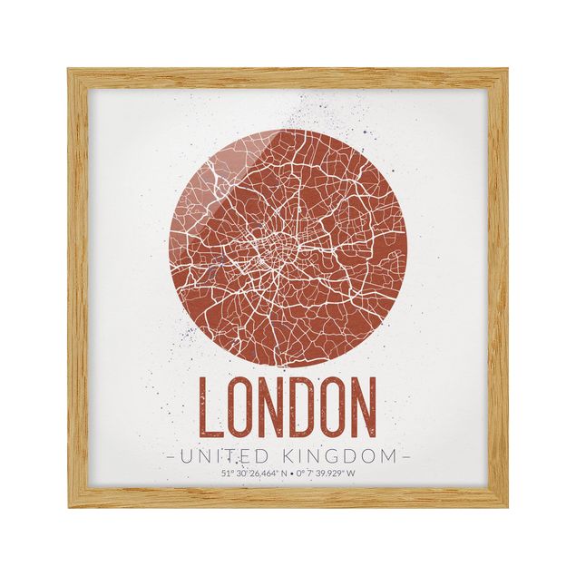 Poster con cornice - Mappa di Londra - Retro