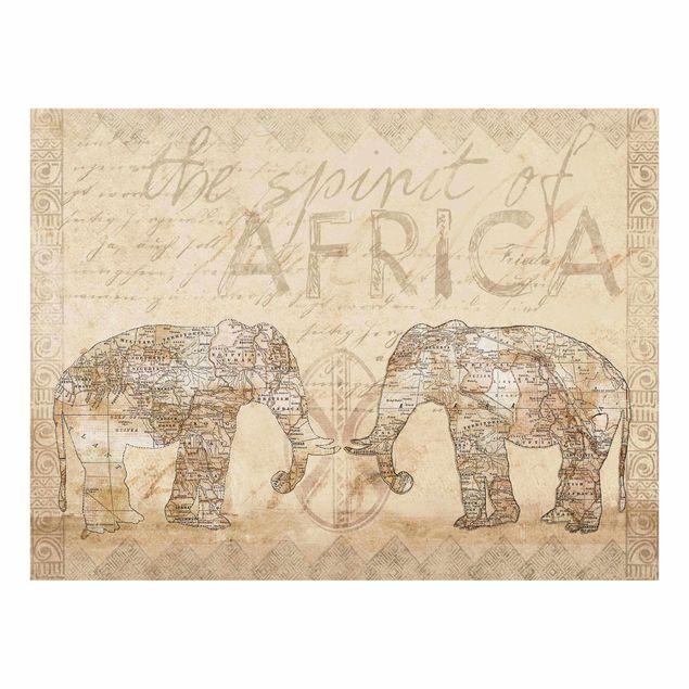Quadro in vetro - Vintage Collage - Spirit of Africa - Orizzontale 3:4