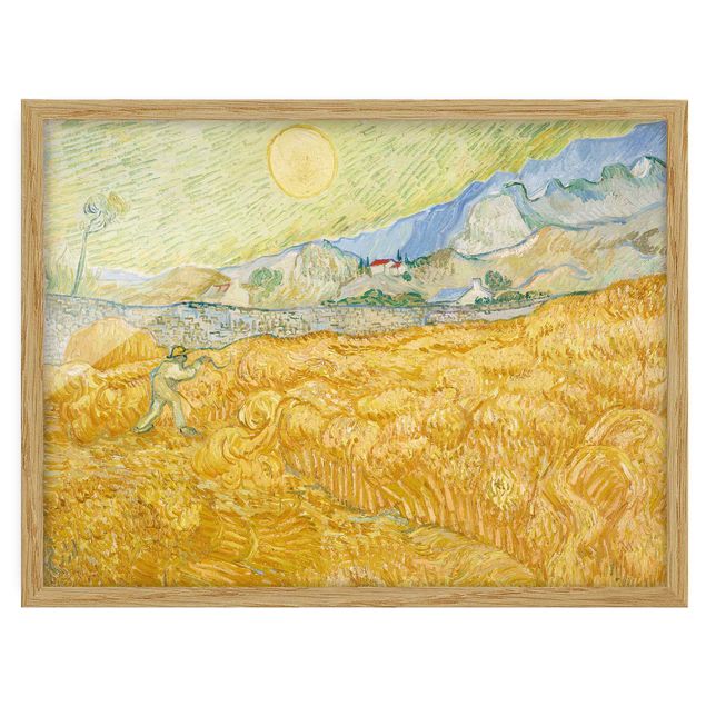 Poster con cornice - Vincent Van Gogh - Cornfield With Reaper - Orizzontale 3:4