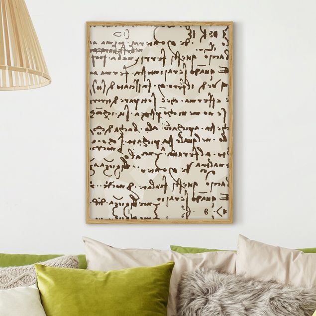 Poster con cornice - Da Vinci Manuscript - Verticale 4:3