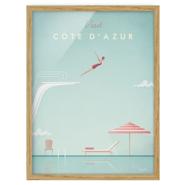 Poster con cornice - Poster Viaggi - Côte d'Azur - Verticale 4:3