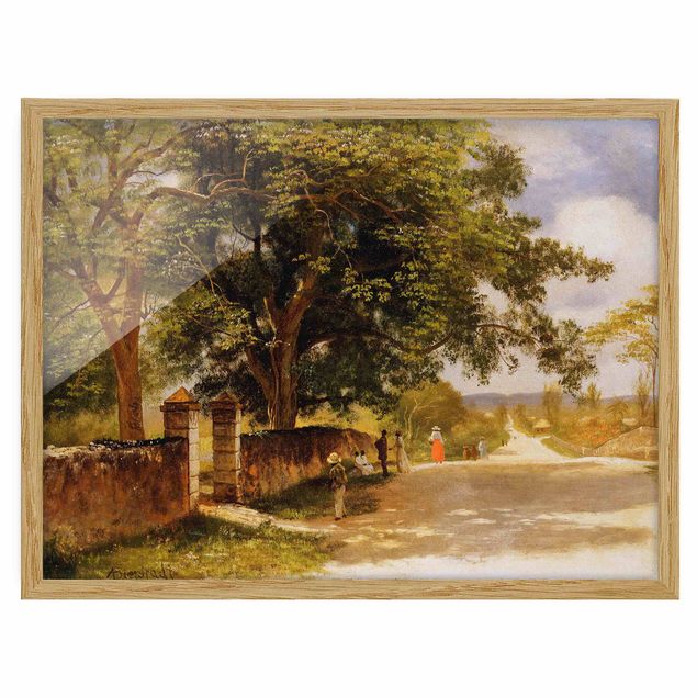 Poster con cornice - Albert Bierstadt - Street View In Nassau - Orizzontale 3:4