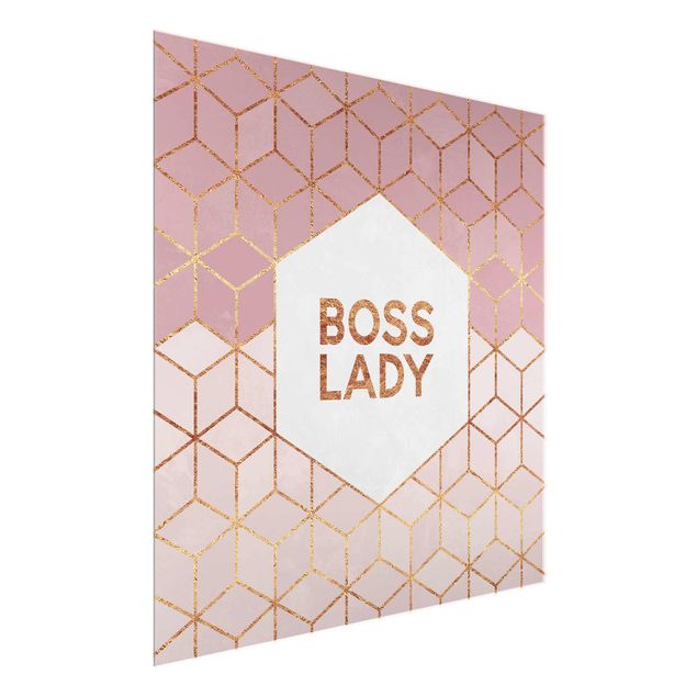 Lavagna magnetica vetro Boss Lady Esagoni Rosa