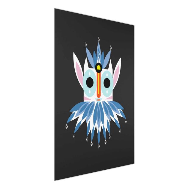 Quadro in vetro - Collage Mask Ethnic - Gnome - Verticale 4:3