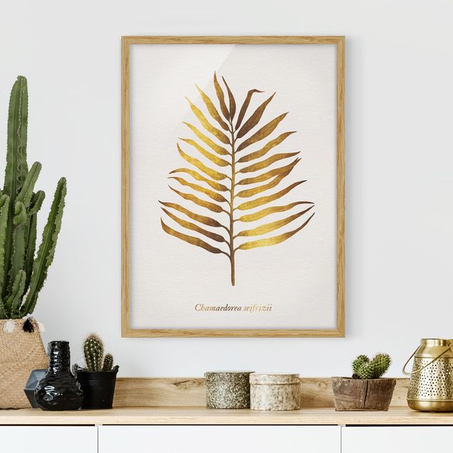 Poster con cornice - Gold - Palm Leaf II