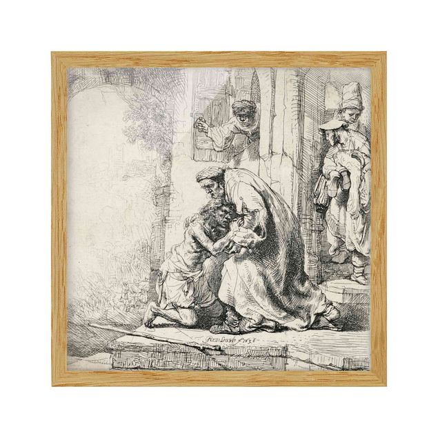 Poster con cornice - Rembrandt Van Rijn - Return Of The Son - Quadrato 1:1
