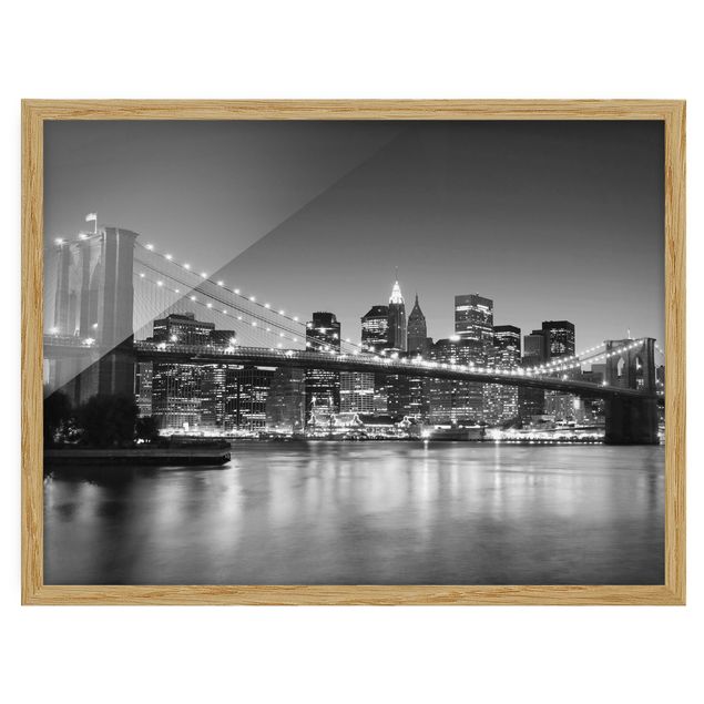 Poster con cornice - Brooklyn Bridge In New York II - Orizzontale 3:4