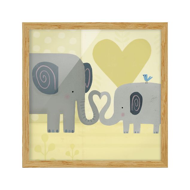 Poster con cornice - Mum And I - Elephants - Quadrato 1:1