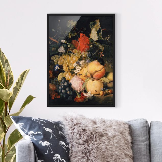 Jan Van Huysum quadri Jan van Huysum - Frutta, fiori e insetti