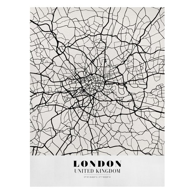 Stampe su tela Mappa di Londra - Classica