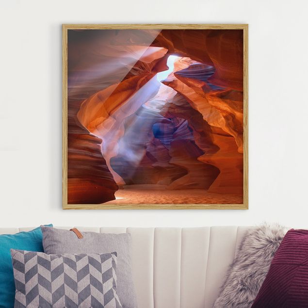 Poster con cornice - Play Of Light In Antelope Canyon - Quadrato 1:1