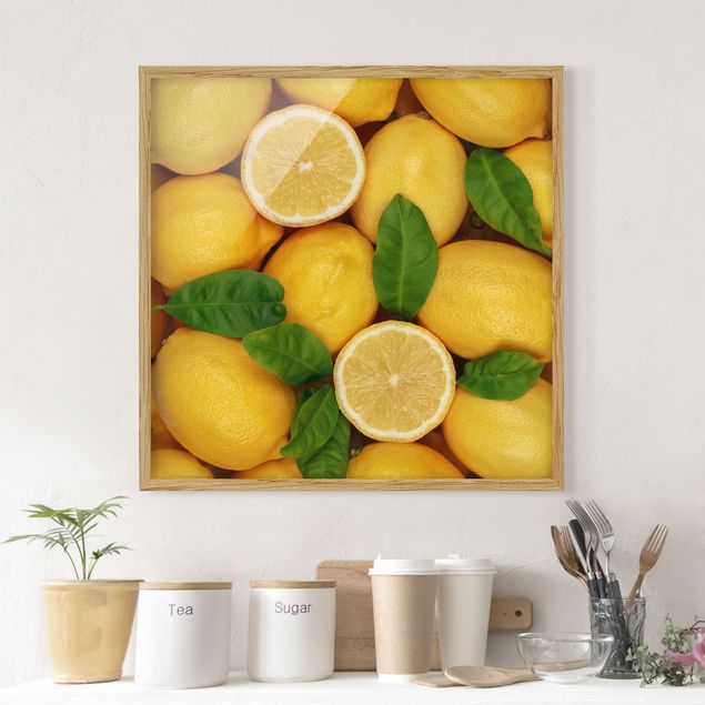 Poster con cornice - Juicy Lemons - Quadrato 1:1