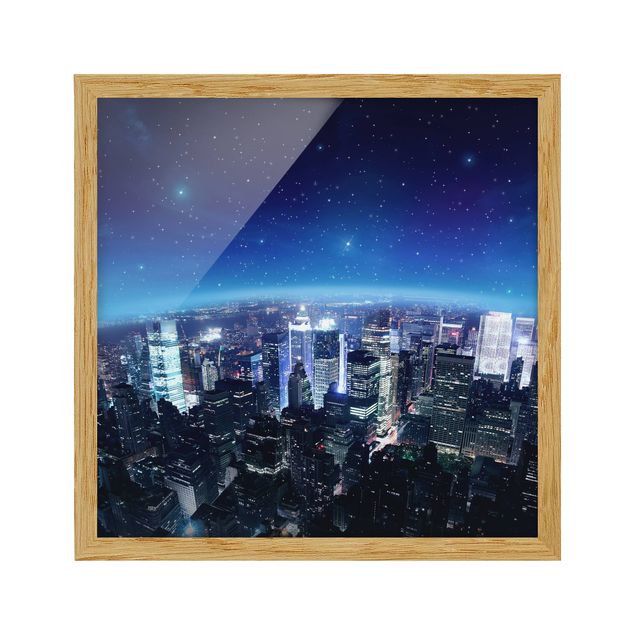 Poster con cornice - Illuminated New York - Quadrato 1:1