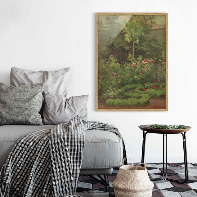 Poster con cornice - Camille Pissarro - A Rose Garden - Verticale 4:3