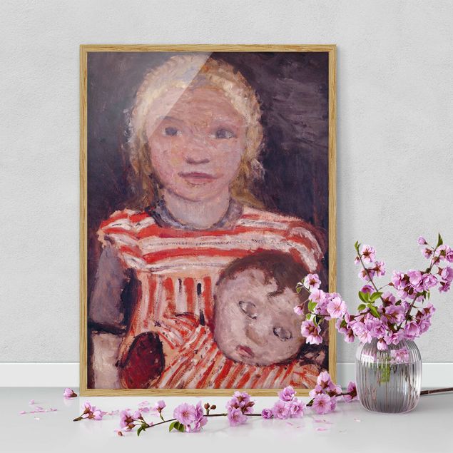 Poster con cornice - Paula Modersohn-Becker - Girl With Doll - Verticale 4:3