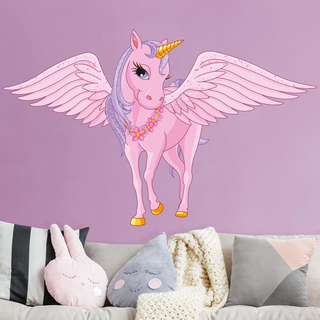 Adesivo murale - Unicorno con ala
