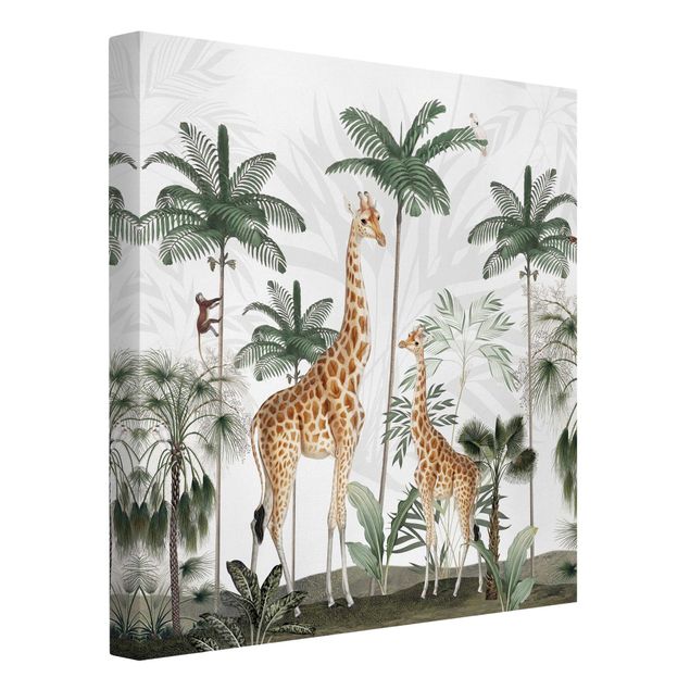 Stampe su tela animali L'eleganza delle giraffe nella giungla