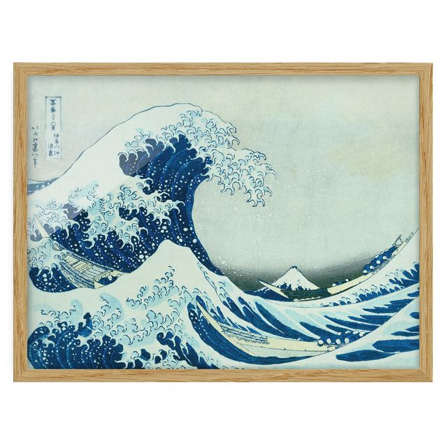 Poster con cornice - Katsushika Hokusai - La grande onda a Kanagawa - Orizzontale 3:4