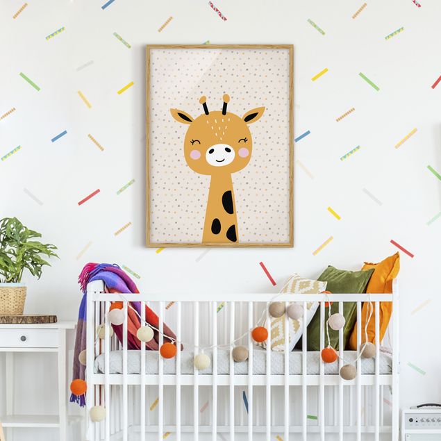 Poster con cornice - Baby Giraffe - Verticale 4:3
