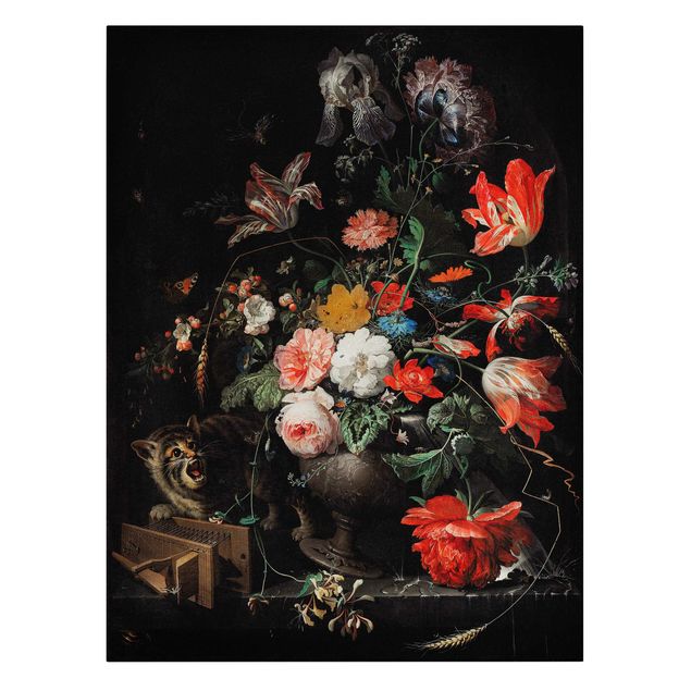 Quadri su tela animali Abraham Mignon - Il bouquet rovesciato