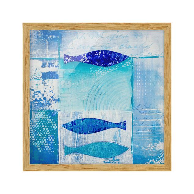 Poster con cornice - Fish In The Blue - Quadrato 1:1