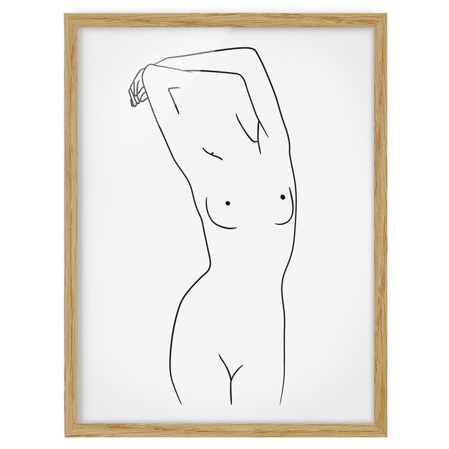 Poster con cornice - Line Art Nudo Bianco e nero - Verticale 4:3