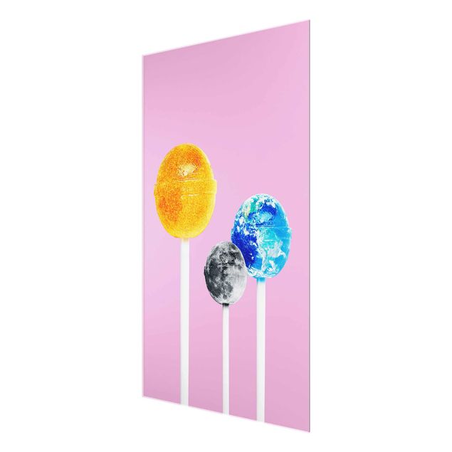 Quadro in vetro - Lollipops con pianeti - Verticale 3:2