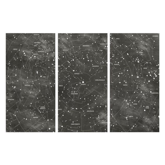 Stampa su tela 3 parti - Constellation map panel optics - Verticale 2:1