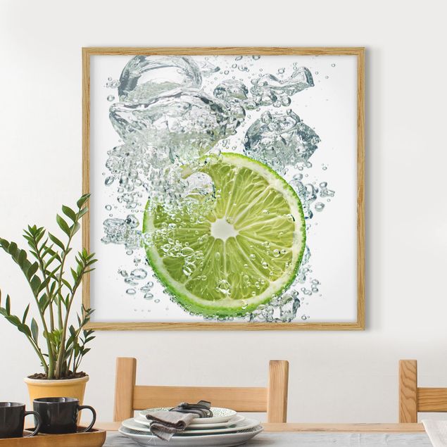 Poster con cornice - Lime Bubbles - Quadrato 1:1