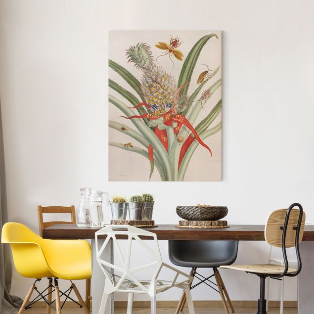 Riproduzione quadri su tela Anna Maria Sibylla Merian - Ananas con insetti