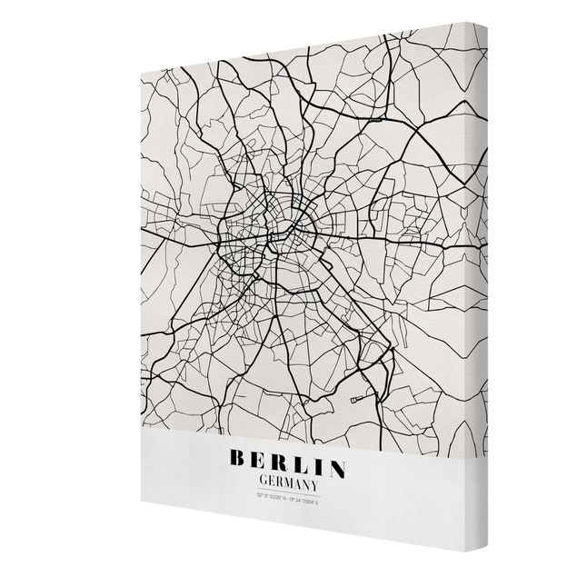 Stampa su tela - Berlin City Map - Classic - Verticale 3:4