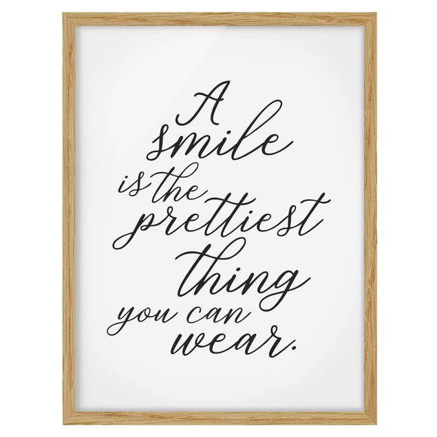 Poster con cornice - A Smile Is The Prettiest Thing - Verticale 4:3