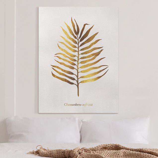 Quadro su tela fiori Oro - Foglia di palma II