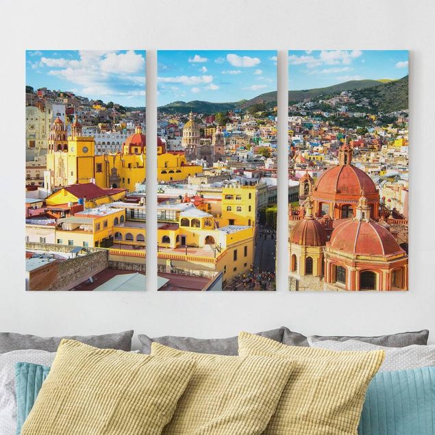 Riproduzione quadri su tela Case colorate Guanajuato