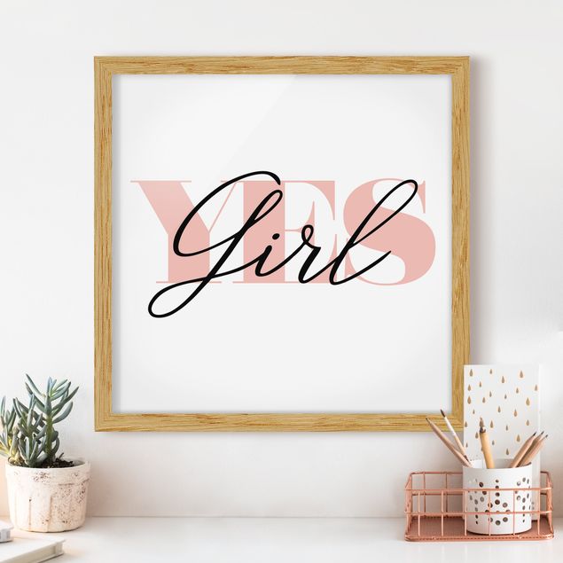Poster con cornice - YES Girl - Quadrato 1:1