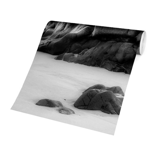 Carta da parati - Roccia marina in bianco e nero