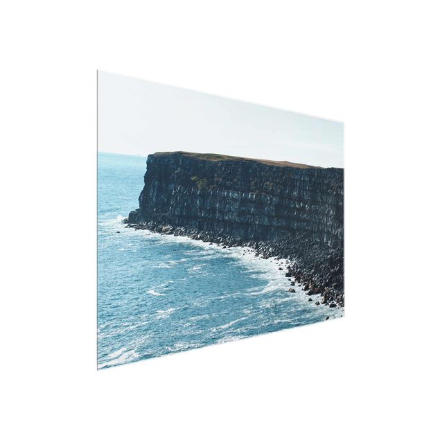 Quadro in vetro - Scogliere rocciose in Islanda