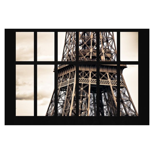Carta da parati - Window Eiffel tower Paris