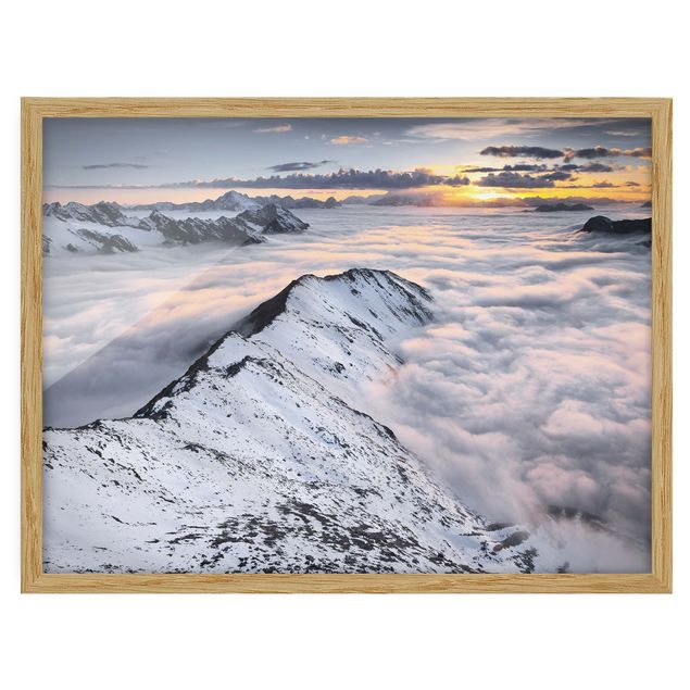 Poster con cornice - View Of Clouds And Mountains - Orizzontale 3:4