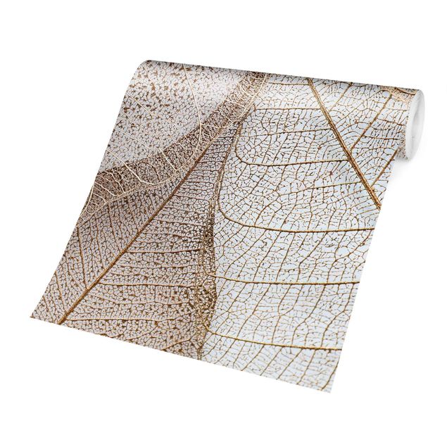 Carta da parati - Struttura delicata di foglie in oro