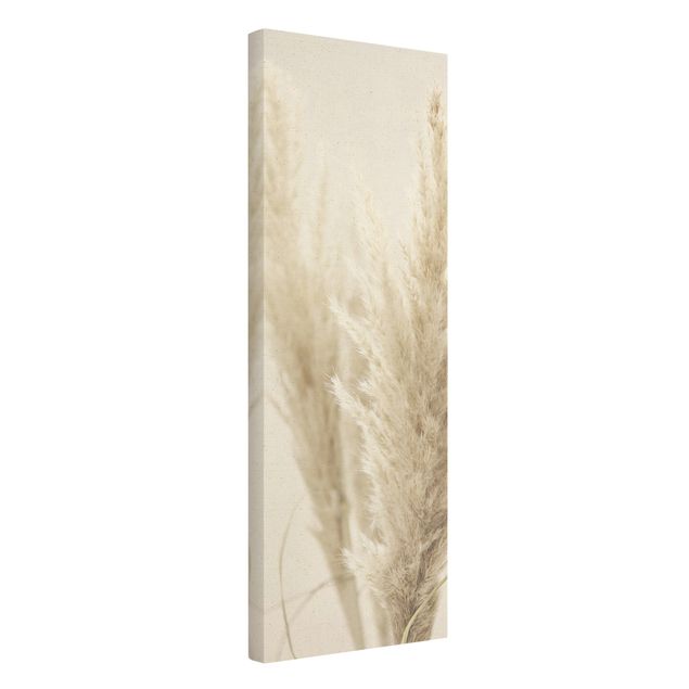 Quadro su tela naturale - Morbida erba della Pampas - Formato verticale 1:3