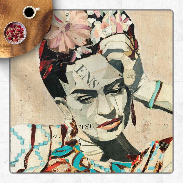 Tappeti beige Frida Kahlo - Collage No.1