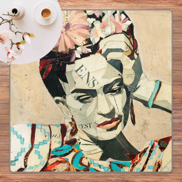 Tappeti crema Frida Kahlo - Collage No.1