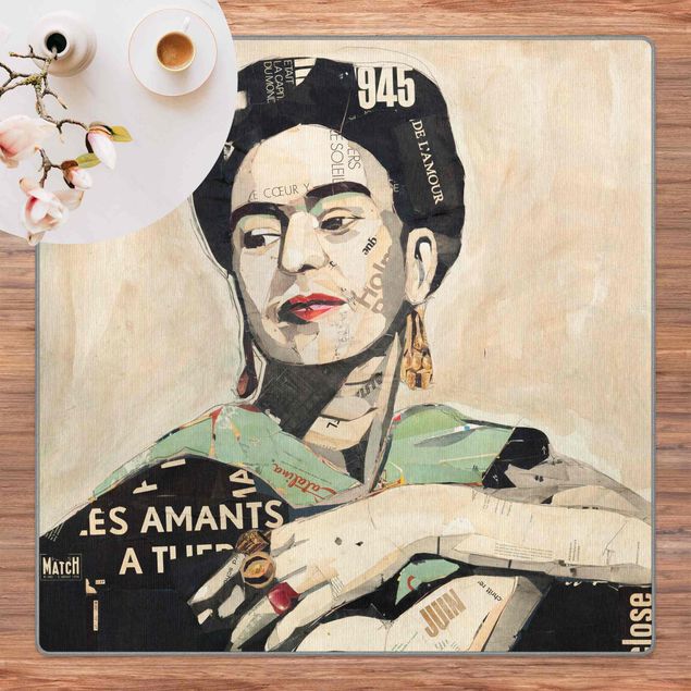 Tappeti crema Frida Kahlo - Collage No.4