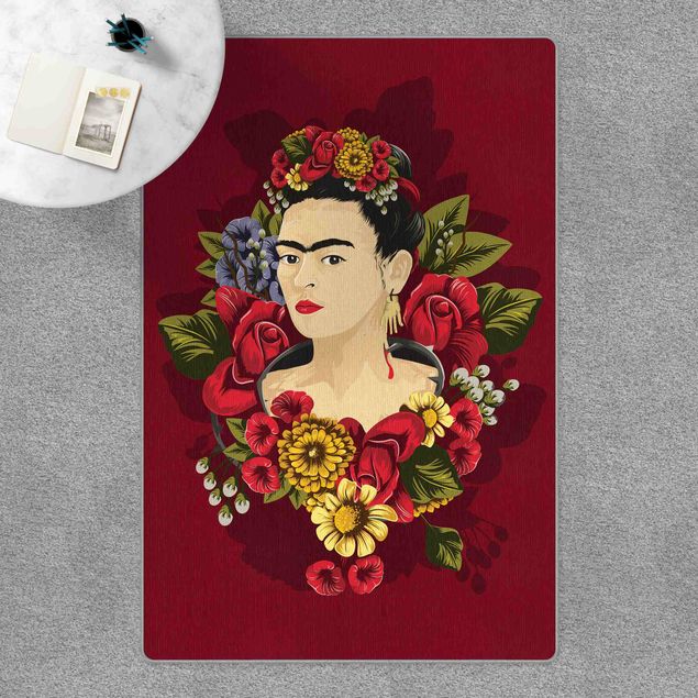 Tappeti bagno bianchi Frida Kahlo - Rose