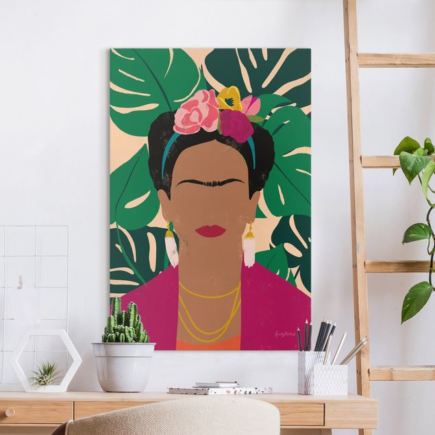 Quadri su tela fiori Frida - Collage tropicale