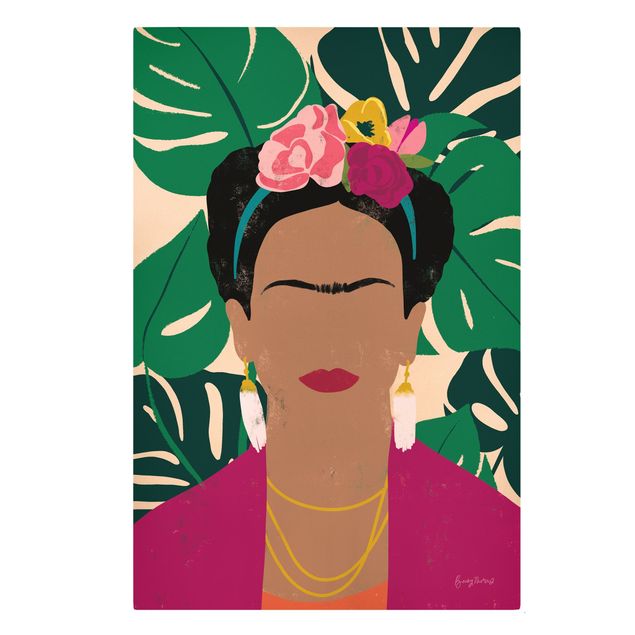 Stampa su tela - Frida - Collage tropicale