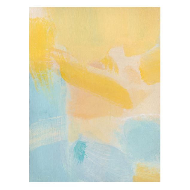 Stampa su tela Composizione di primavera in giallo e blu